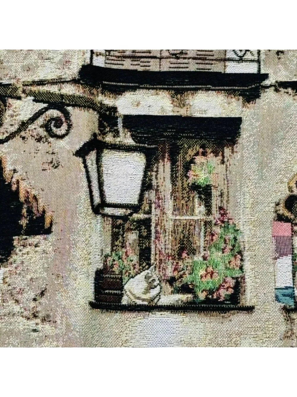 Cat in a Window Italian Villa Courtyard Grande Tapestry Wall Hanging